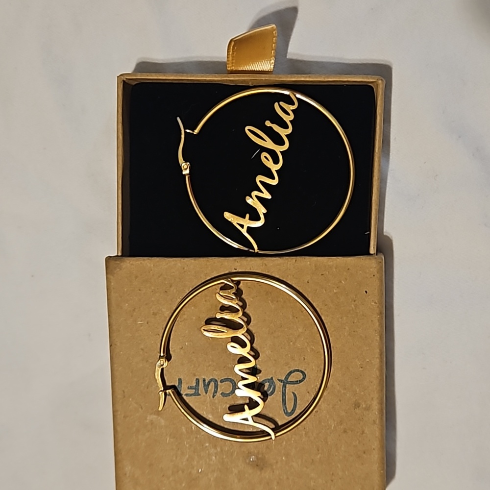 Lrg Gold plated hoops earrings